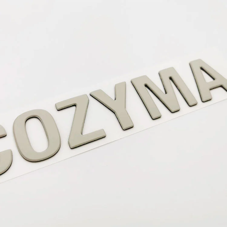 3D króm ezüst lágy címkék matrica